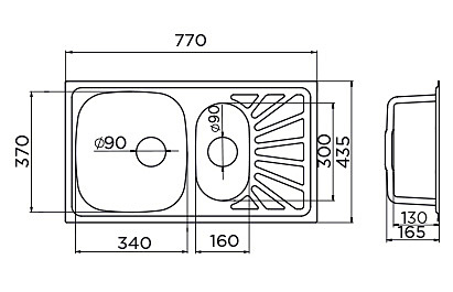 luna flex inox usadni sudoper