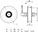 Kotač za klizna vrata "U" - Ø80mm - Vodilica 16mm
