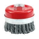 Četka čelična stožasta Ø90 x 27mm pletena - M14 navoj