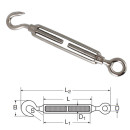 Natezač za čelično uže kuka/oko Inox A4 DIN 1480 - 10