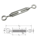 Natezač za čelično uže oko/oko Inox A4 DIN 1480 - 12