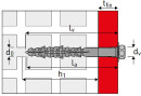 ELEMATIC APS/V TER produžena tipla s vijkom - Ø12 x 130mm