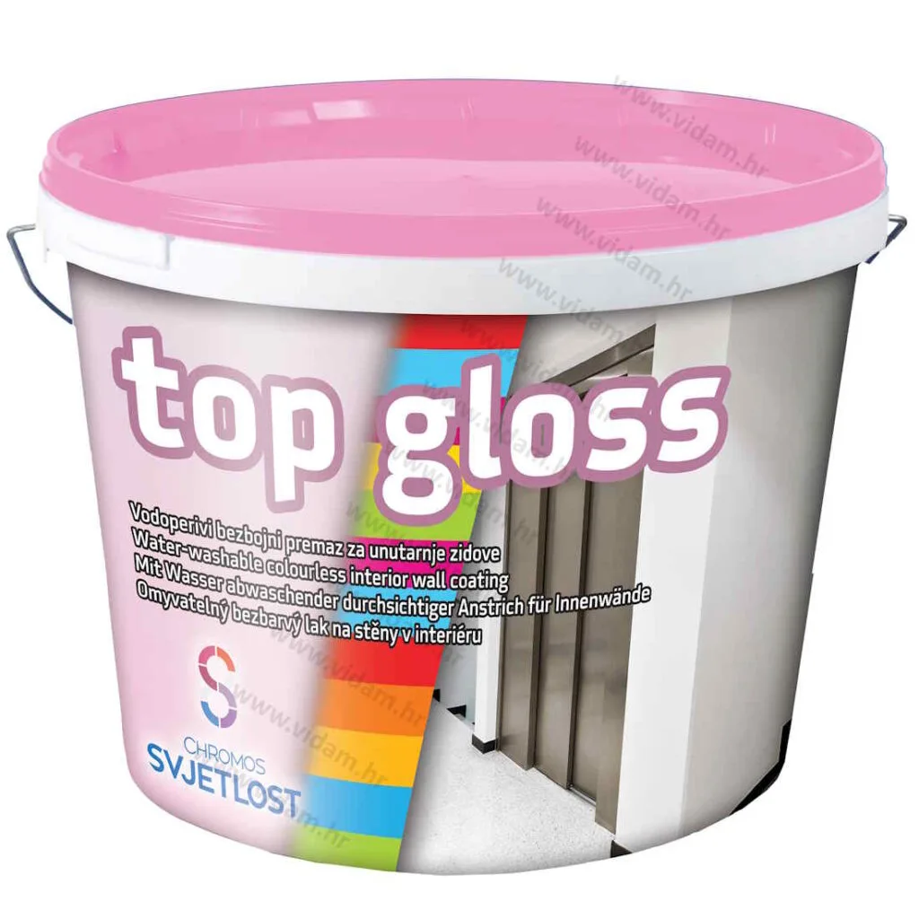 TOP GLOSS bezbojni vodoperivi premaz za unutarnje zidove -2l