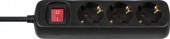 Trostruka prenosiva utičnica 3 priključka - 1,4m crni BRENNESTUHL BAT