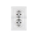 Utičnica šuko dupla podžbukna 16A/250V - bijela
